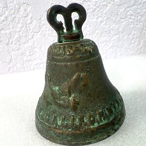 Antique Riverside Raincross Mission Inn Bell‎ Old Vtg Forbes Bronze Souvenir